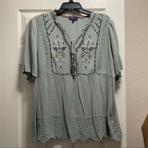 PLUS size mint green blouse